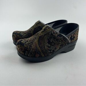 DANSKO Professional Velvet Paisley Tapestry Clogs Slip-on Shoes Size 37 (6.5-7)
